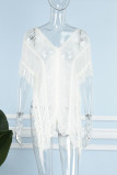 Camel Sexy Solid Hollowed Out See-through Swimwears Cover Up
