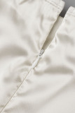 Weißes sexy festes asymmetrisches Neckholder-Abendkleid aus Patchwork