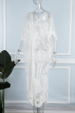 Roupa de banho branca sexy sólida transparente sem costas