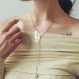 Guld Casual Daily Party Butterfly Patchwork Pearl Halsband