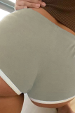 Graue, lässige, bedruckte Kordelzug-Röhrenhose mit hoher Taille und Bleistiftpositionierungsdruck