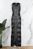 Maillots de bain transparents en patchwork évidé solide noir sexy couvrir