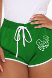 Khaki Casual Print Draw String Skinny Vita alta Matita Posizionamento Pantaloni stampati