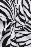 Top con scollo a V fasciatura stampa sexy Zebra