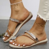 Silver Casual Daily Patchwork Round Comfortable Shoes