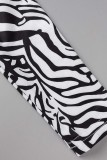 Zebra sexigt tryck bandage V-hals toppar