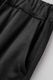 Laranja Casual Solid Patchwork Fold Skinny Cintura Alta Convencional Cor Sólida