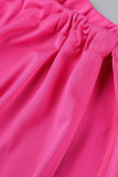 Vestiti lunghi del vestito dal collare obliquo asimmetrico della fessura della rappezzatura scavata solido sexy rosso della rosa