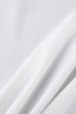 Colletto della camicia patchwork solido casual bianco manica lunga due pezzi