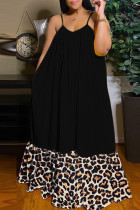 Vestido de tirante de espagueti con estampado de leopardo informal con estampado de calle Vestidos