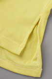 Vestidos de alças finas amarelo sexy com patchwork de retalhos