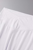 Gilet con stampa casual bianca Pantaloni O Collo senza maniche Due pezzi