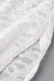 Blanco sexy sólido vendaje espalda descubierta hendidura halter sin mangas vestido vestidos