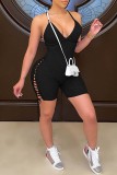 Witte Sexy Casual Solid Backless V-hals Skinny Romper