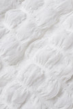 Barboteuse slim blanche sexy en patchwork uni avec col à fermeture éclair