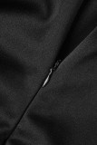 Schwarze Mode Sexy Patchwork Hot Drilling ausgehöhlte rückenfreie One-Shoulder-Skinny-Overalls