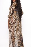 Luipaardprint Sexy print luipaard uitgeholde badkleding (met vulling)