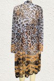 Costumi da bagno con stampa leopardata stampa sexy leopardata scavata (con imbottiture)