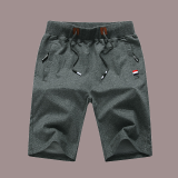 Pantalones cortos casuales de color sólido con cordón suelto de pierna ancha gris claro