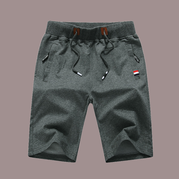 Pantalones cortos casuales de color sólido con cordón suelto de pierna ancha gris oscuro