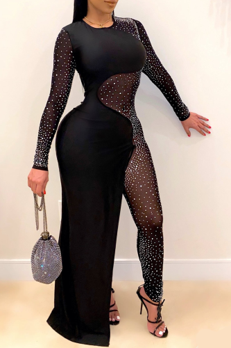 Vestidos irregulares pretos sexy patchwork de malha com decote em bico