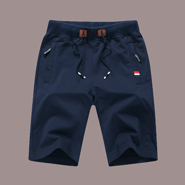 Pantalones cortos casuales de color sólido de pierna ancha sueltos de color azul oscuro