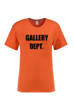 Oranje Casual Daily Print Patchwork T-shirts met letter O-hals
