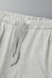 Кремово-белые повседневные брюки с принтом и круглым вырезом с коротким рукавом из двух частей