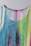 Разноцветный сексуальный купальник с разрезом и принтом, комплект из трех предметов