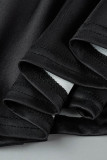 Roupa esportiva sexy cinza estampada com mudança gradual vazada patchwork sem manga duas peças