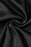 Vestidos vestidos pretos sexy de patchwork sólido assimétrico gola oblíqua irregular