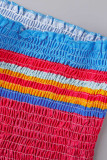 Haltere patchwork estampado sexy multicolorido sem mangas duas peças