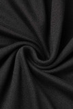 Naranja Negro Casual Elegante Estampado Patchwork O Cuello Un paso Falda Vestidos