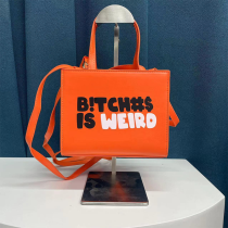 Оранжевые повседневные сумки на молнии с принтом в стиле пэчворк
