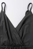 Lichtpaarse sexy effen patchwork backless v-hals sling jurk plus size jurken