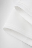 Weiße, lässige, solide Basic-Kleider mit O-Ausschnitt und A-Linie