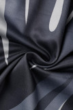 Черные сексуальные платья с принтом в стиле пэчворк и U-образным вырезом