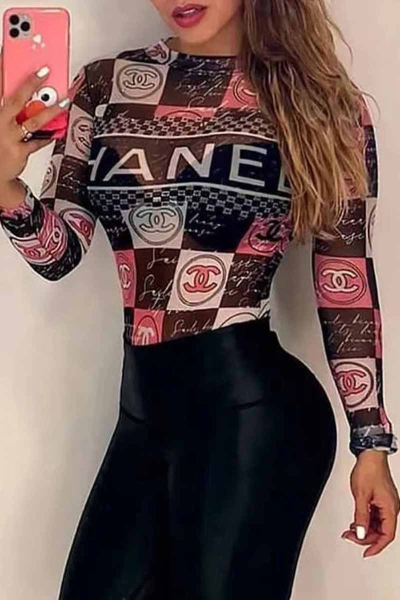 

Multicolor Sexy Print Patchwork Letter Swimwears