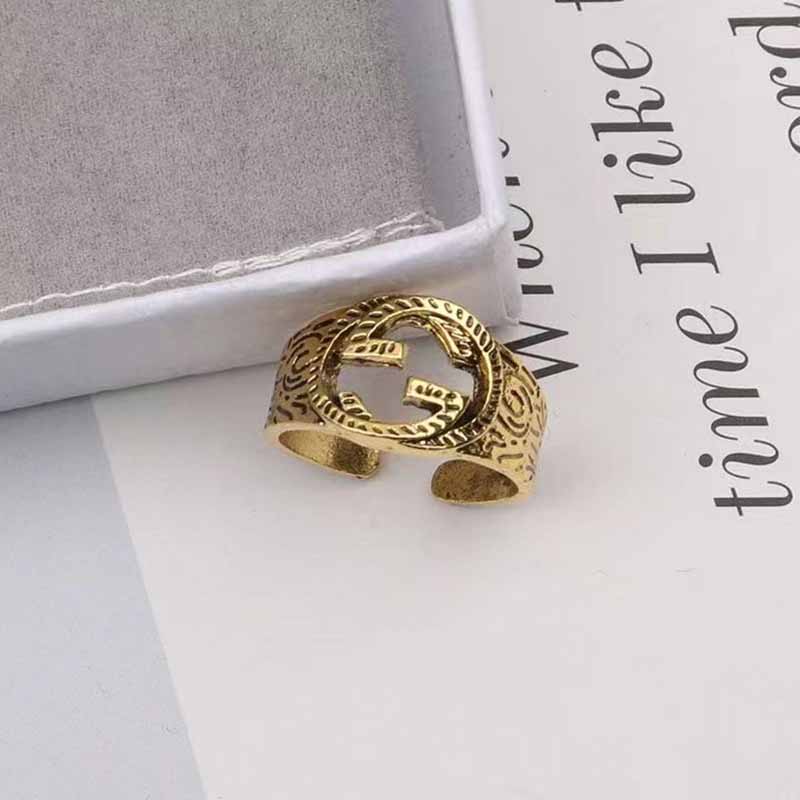 

Gold Vintage Geometric Hollowed Out Rings