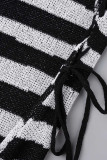Zwarte sexy bandage patchwork coltrui kokerrokjurken