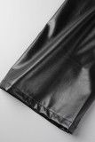 Черные сексуальные однотонные однотонные плавки в стиле пэчворк с карманами и низкой талией
