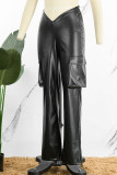 Цвет хаки сексуальные однотонные однотонные лоскутные брюки с низкой талией и карманом в стиле пэчворк