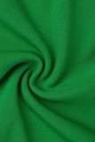 Verde sexy sólido patchwork transparente o cuello sin mangas dos piezas