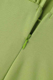 Grüner, sexy, fester Patchwork-V-Ausschnitt, dünne Overalls