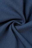 Blue Street Monos ajustados con tirantes finos y cremallera de patchwork liso azul