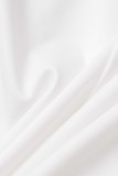Белые повседневные однотонные брюки-кюлоты в стиле пэчворк с высокой талией, обычные однотонные