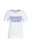 T-shirt con scollo O lettera patchwork stampa casual bianche