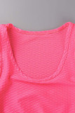 Peach Casual Sportswear Solid Patchwork O-hals ärmlös två delar