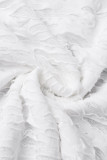 Robes de licou fendues transparentes en patchwork solide blanc sexy