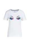 White Street Daily Eyes Printed Patchwork O Neck T-Shirts